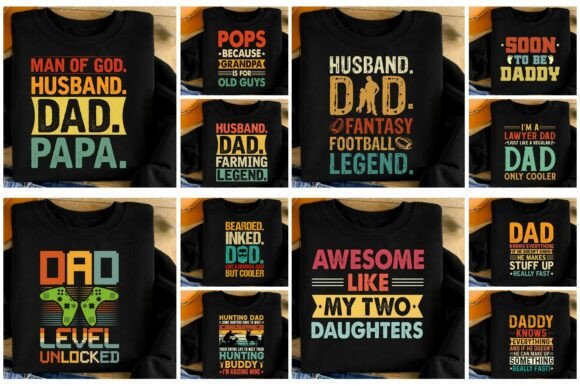 Funny Dad Papa Father’s Day T-Shirt Design Bundle: The Ultimate Creative Resource