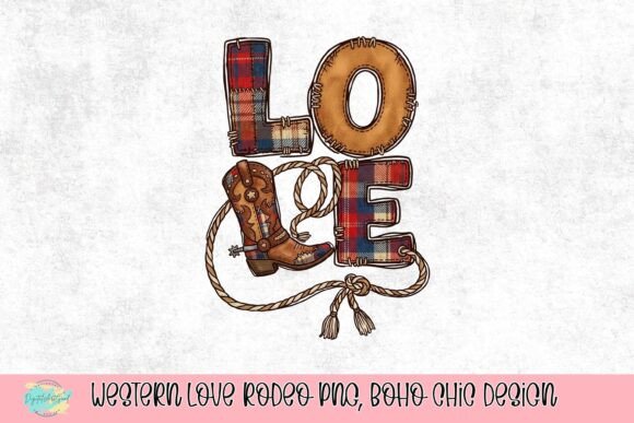 Western Love Rodeo PNG: A Boho Chic Design for Rustic Charm